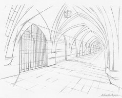 Claustro- Calle la Paloma: Boceto